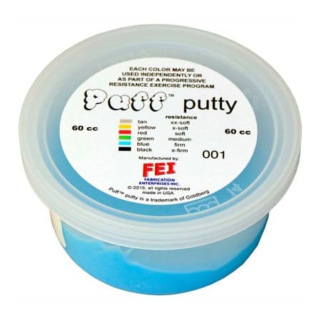 Fabrication Enterprises Puff LiTE Color-Coded Exercise Putty, Firm, Blue, 60cc 10-1404